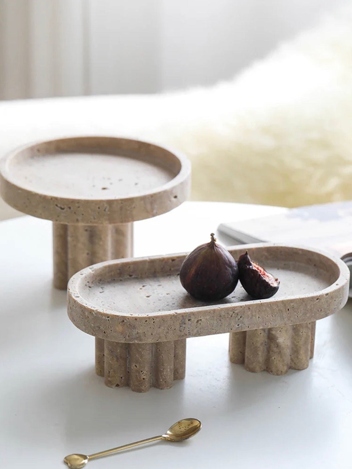 Travertine Column Display Tray