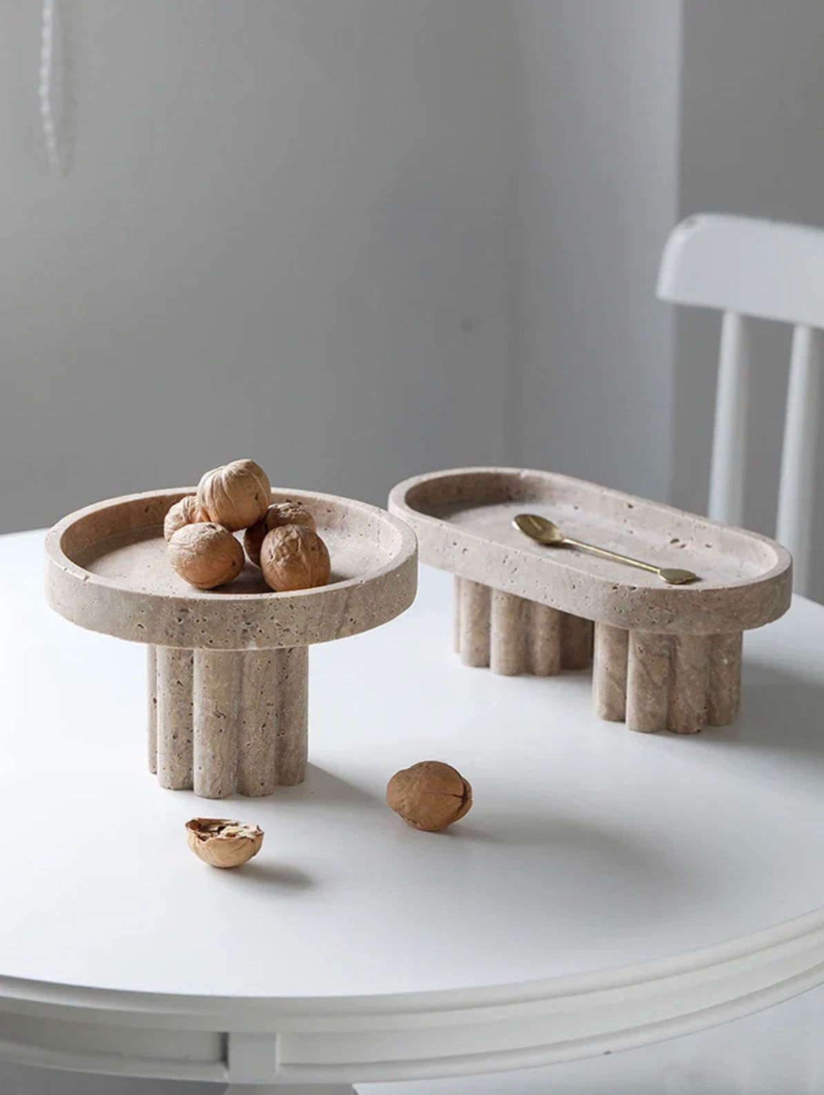 Travertine Column Display Tray