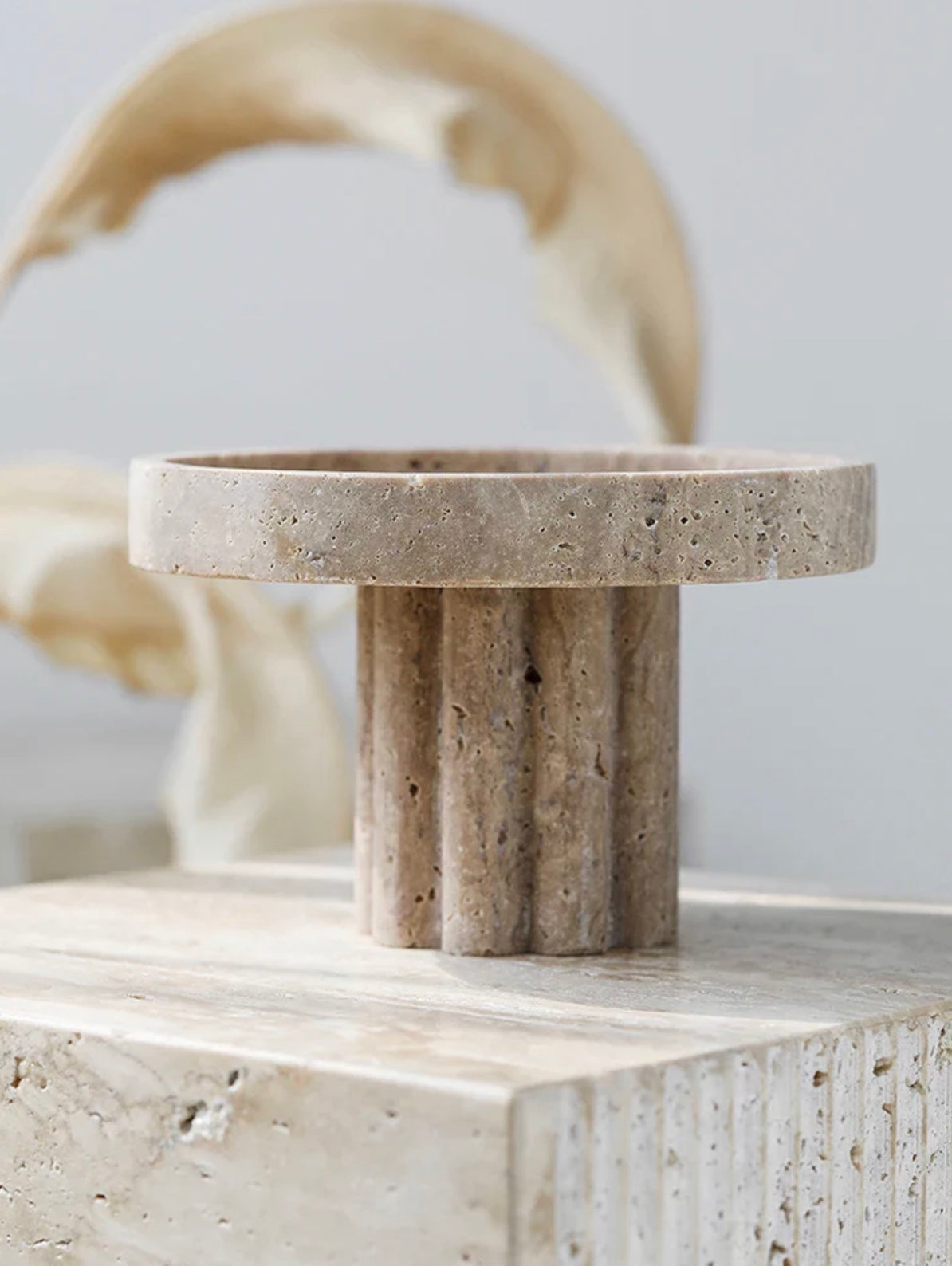 Travertine Column Display Tray