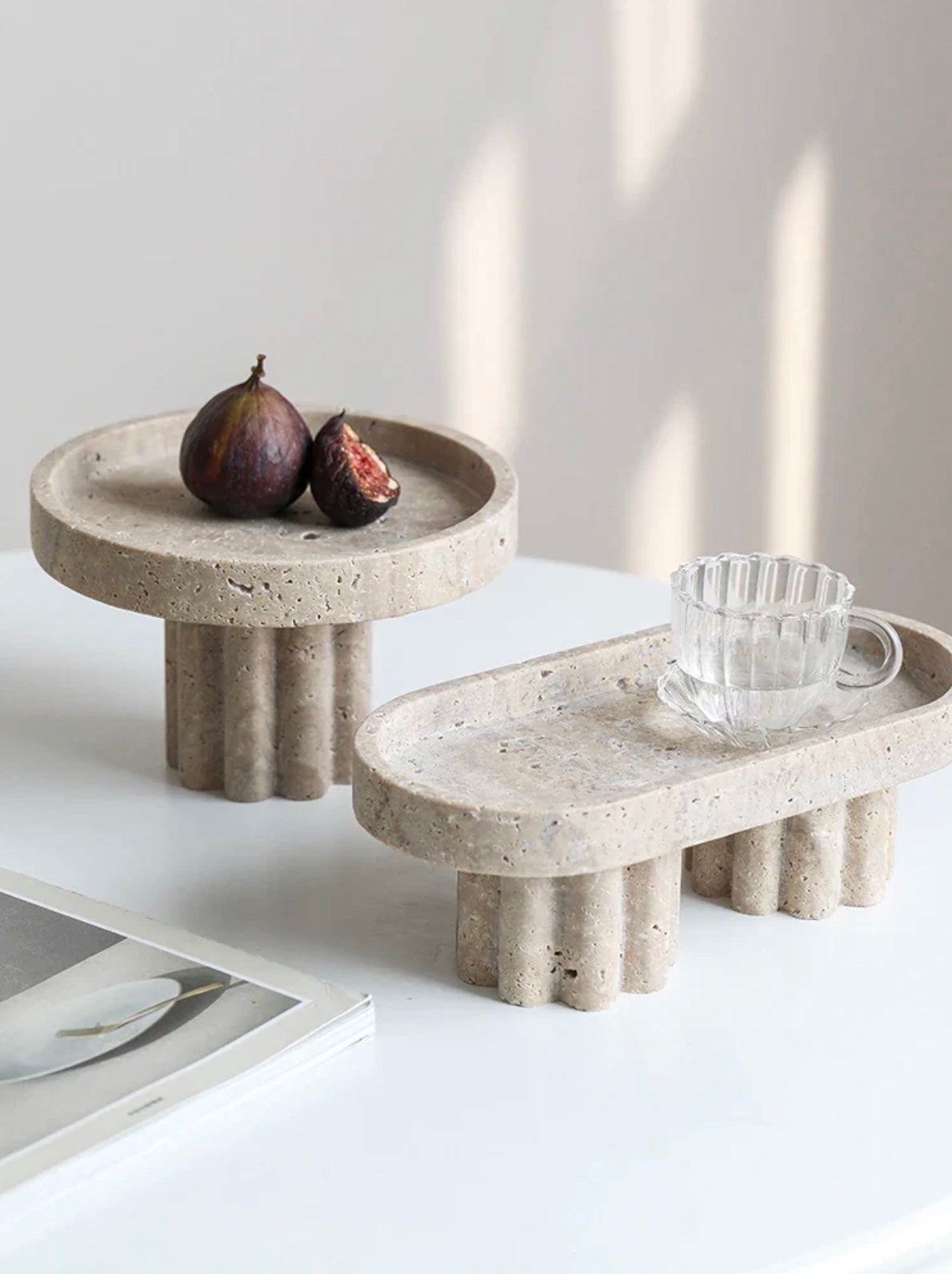 Travertine Column Display Tray