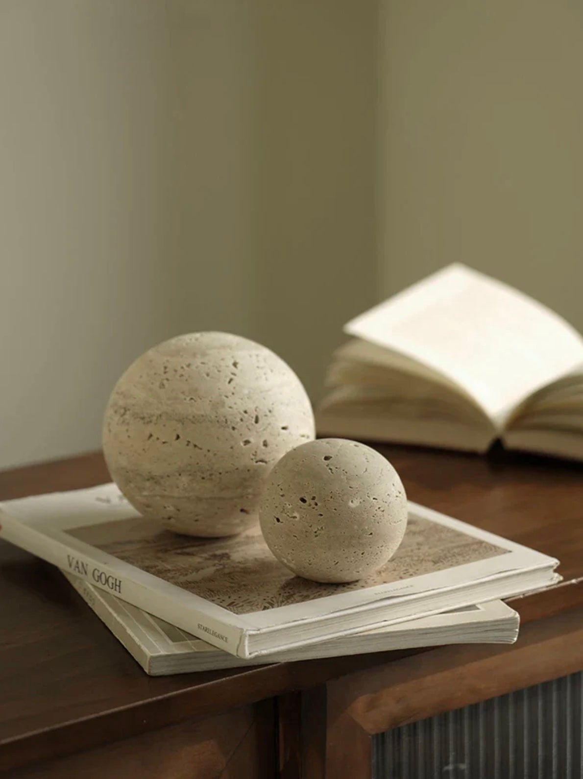 Travertine Sphere Sculpture